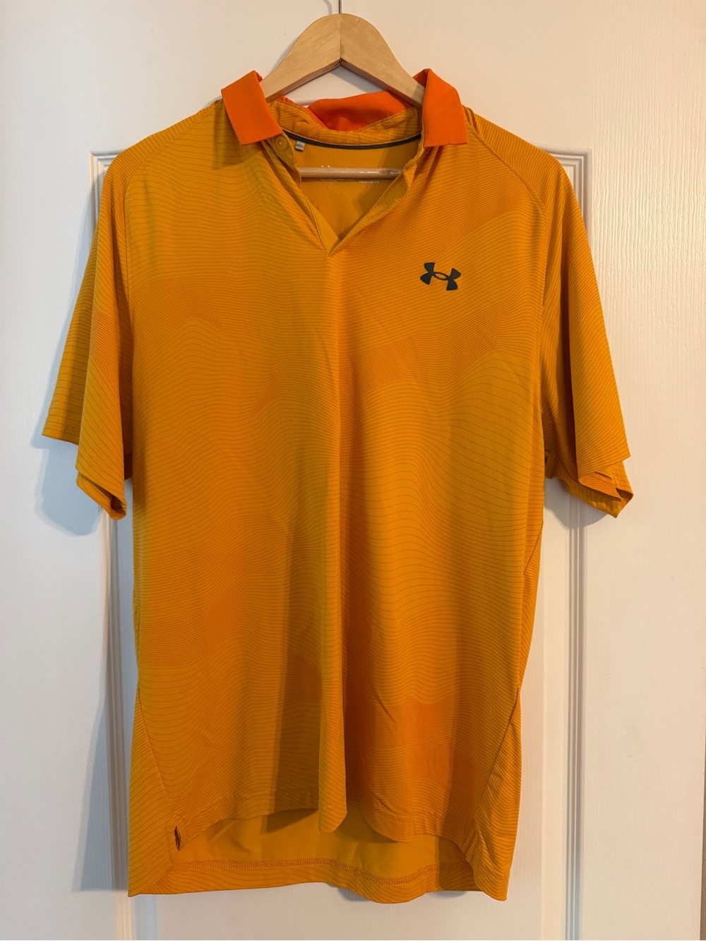 Under Armour Men's Bright Orange Short-Sleeve Polo with Contrast Collar